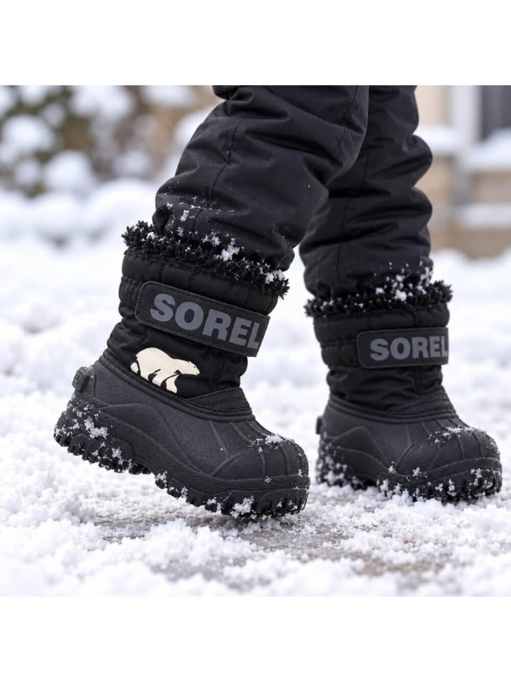 Sorel Snow Commander Toddler Winter Boots Black Size 5
